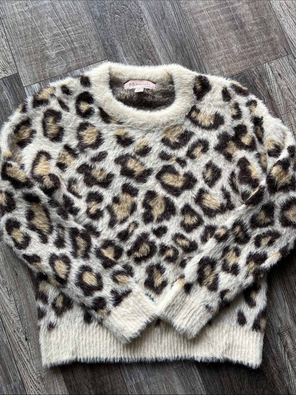 PHILOSOPHY | Fuzzy Leopard Sweater
